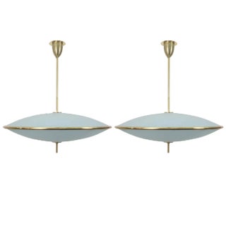 Etched Glass Chandeliers in the Style of Pietro Chiesa for Fontana Arte For Sale