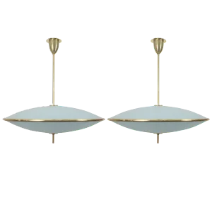 Etched Glass Chandeliers in the Style of Pietro Chiesa for Fontana Arte
