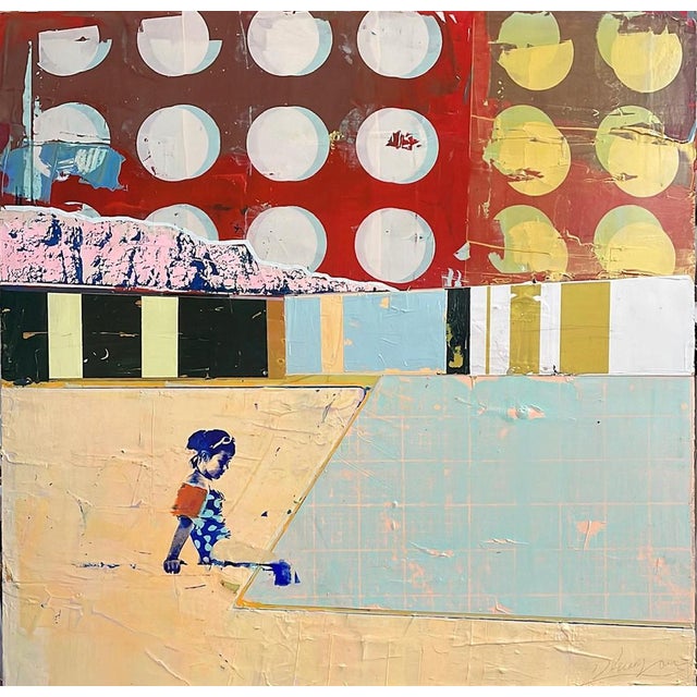 Dan Parry-Jones, Swimmer with Orange Armbands, 2025, Mixed Media For Sale - Image 11 of 11