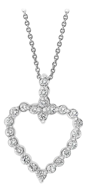 1 Carat Diamond Heart Pendant/ Necklace 14 Karat White Gold with Chain