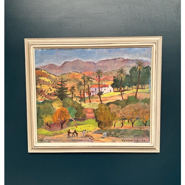 Pierre Van Der Stok, Landscape, 1960, Oil Painting on Canvas, Framed For Sale - Image 12 of 16