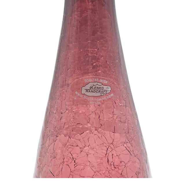 Winslow Anderson for Blenko 920m Amethyst Crackle Glass Decanter With Clear Stopper For Sale In San Francisco - Image 6 of 12
