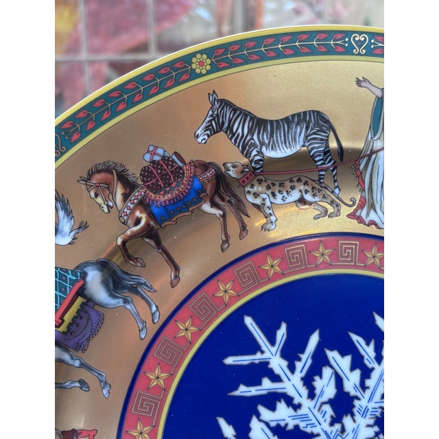 Rosenthal Germany Versace for Rosenthal Porcelain 12 Inch “Cortège De Noel” Christmas Plate For Sale - Image 4 of 10
