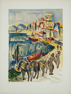 François Desnoyer, Les transporteurs d'Égine, Lithograph