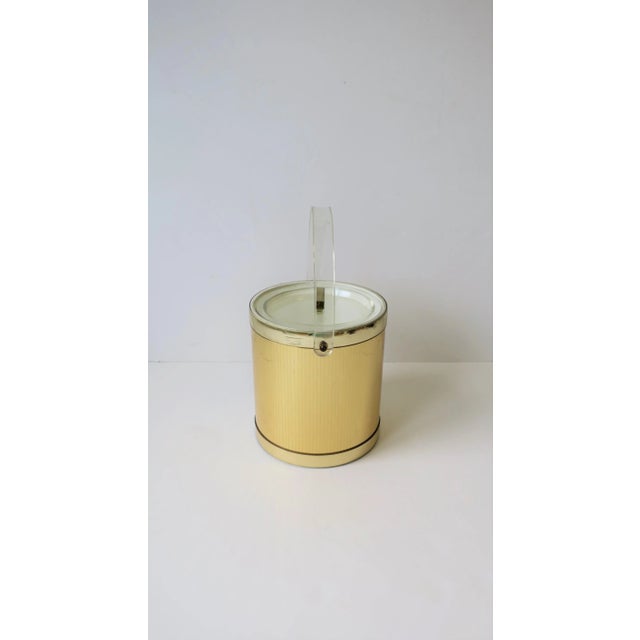 Postmodern Gold Disco Era Modern Lucite Ice Bucket, ca. 1970s For Sale - Image 3 of 11