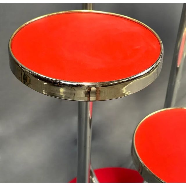 Red Chrome Flower Stand H 54 by Jindřich Halabala for Up Závody, 1930s For Sale - Image 8 of 13