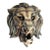 Antique Brass Finish Metal Lion Head Wall Sculptures For Sale