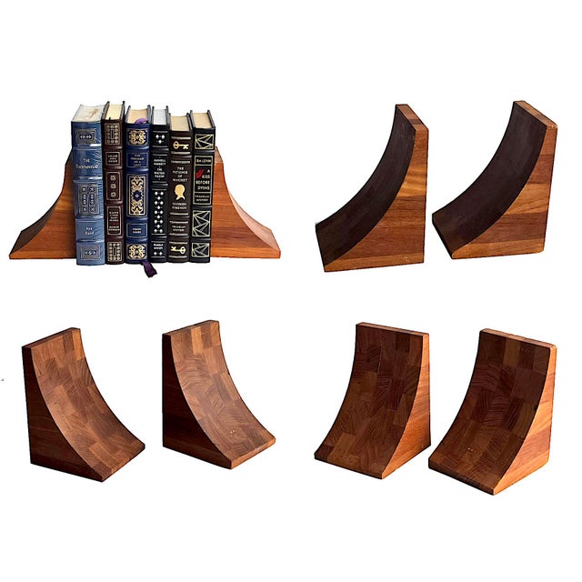 1960s Brostrom Danish Teak Wood Bookends, a Pair For Sale In Miami - Image 6 of 9
