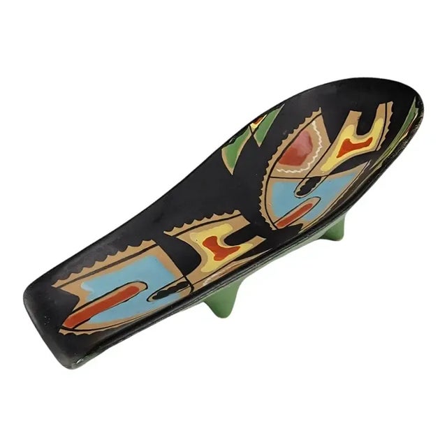 Mid-Century Deruta Italian Hand-Painted Ceramic Abstract Art Platter, 9" For Sale - Image 11 of 11