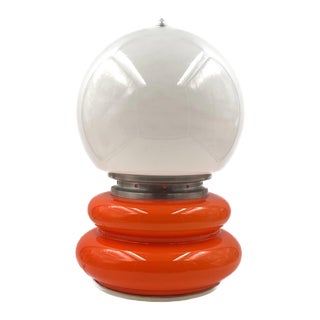 Space Age Orange Murano Glass Table Lamp, 1970s For Sale
