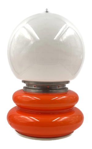 Space Age Orange Murano Glass Table Lamp by Carlo Nason, 1970s