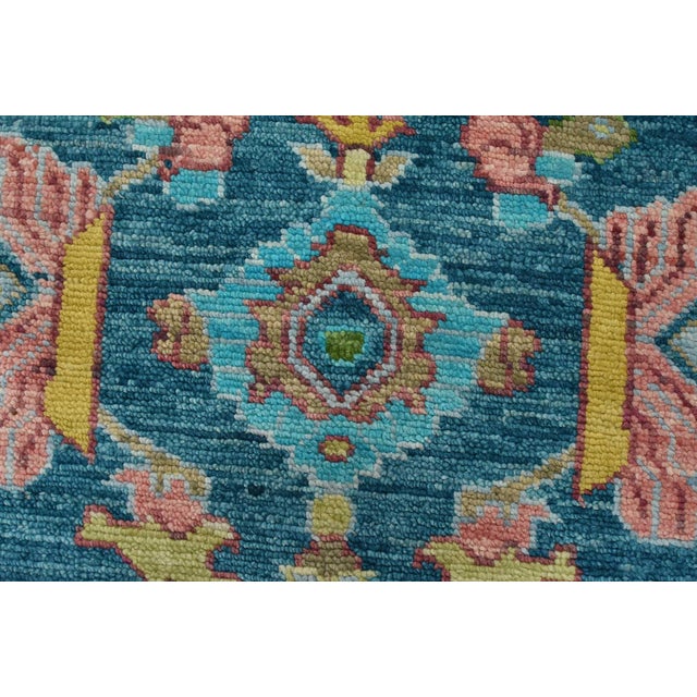 Blue Anatolia Rug 8′ X 10’1” Blue Wool Traditional Hand-Knotted Oriental Carpet For Sale - Image 8 of 12