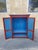 Late 20th Century Late 20th Century Country Farmhouse Red & Blue Forest Carved Wardrobe Tv Entertainment Cabinet For Sale - Image 5 of 12