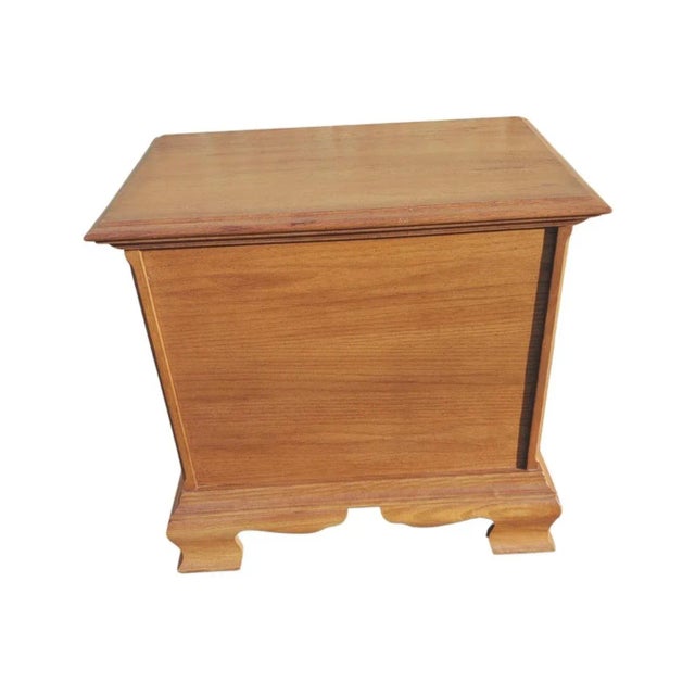 Kincaid Chippendale Oak Bedside Chest Nightstand For Sale In Washington DC - Image 6 of 9
