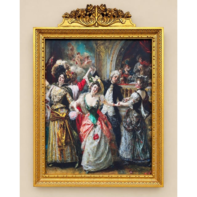 20c European Artisan Paris Gold Beech Fabric Wall Art For Sale - Image 13 of 15
