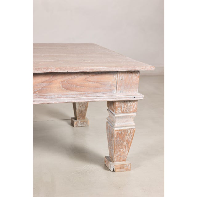 Vintage Whitewashed Teak Coffee Table with Single Drawer For Sale - Image 10 of 18