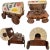 Vintage Tabletop Covered-Wagon Western Flip-Top Bar With Scotch Whiskey Glasses & Bar Tools- 20 Pieces For Sale - Image 12 of 12