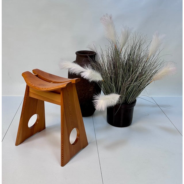 Brutalist Stool in Pine by Gilbert Marklund for Furusnickarn AB, Sweden, 1960s For Sale - Image 12 of 13