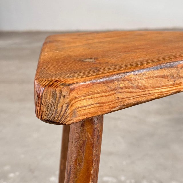 Brown Italian Rustic Triangular/Sculptural Stool, 1940s For Sale - Image 8 of 14