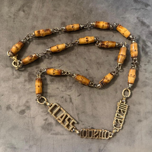 Gold 2000s Amazing Brass and Bamboo Chain by Class Roberto Cavalli For Sale - Image 8 of 11