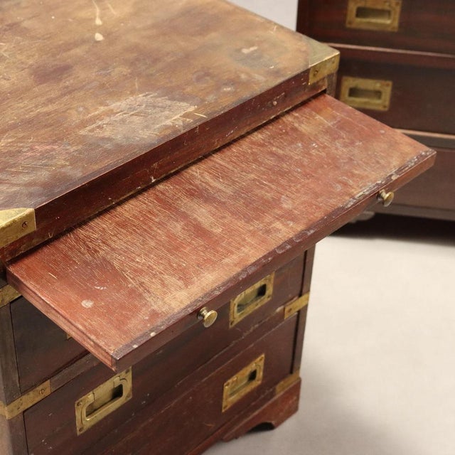 Navy Style Mahogany Nightstands, Set of 2 For Sale - Image 5 of 13