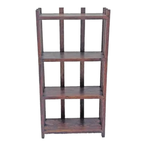 Antique 1910s Arts & Crafts Mission Craftsman Oak Small Open Bookcase Book Shelf