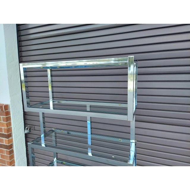 1970s Mid Century Modern Milo Baughman Style Cubic Chrome Etagere For Sale - Image 12 of 13