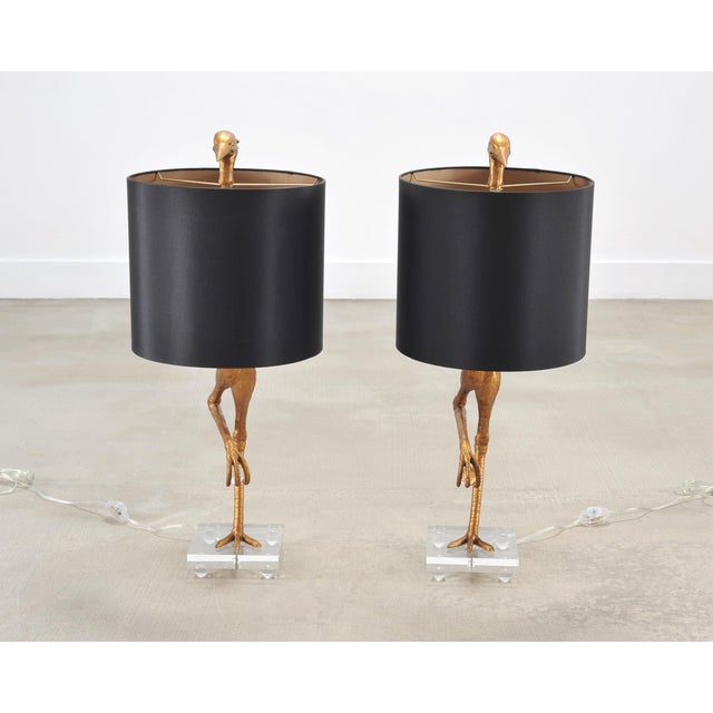 Gilt Resin and Lucite Ibis Table Lamps by Cyan Design - a Pair For Sale - Image 18 of 18