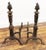 Traditional Andirons Antique Brass With Flame Torch Design - A Pair For Sale - Image 3 of 4