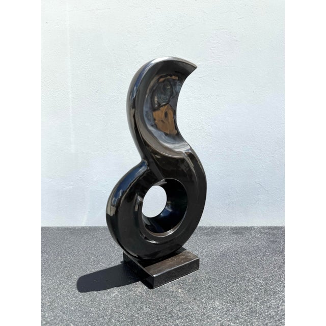 Mid 20th Century Vintage Abstract Stone Sculpture on Stone Base For Sale - Image 5 of 7