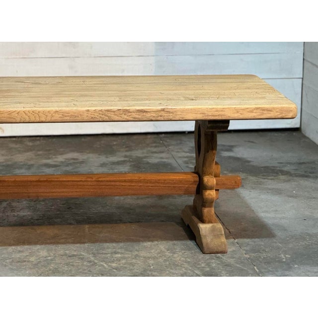 Large French Bleached Oak Farmhouse Dining Table, 1925 For Sale - Image 16 of 18