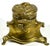 Jennings Bros. Art Nouveau Jennings Bros. Ormolu Inkwell with Milk Glass Insert For Sale - Image 4 of 10