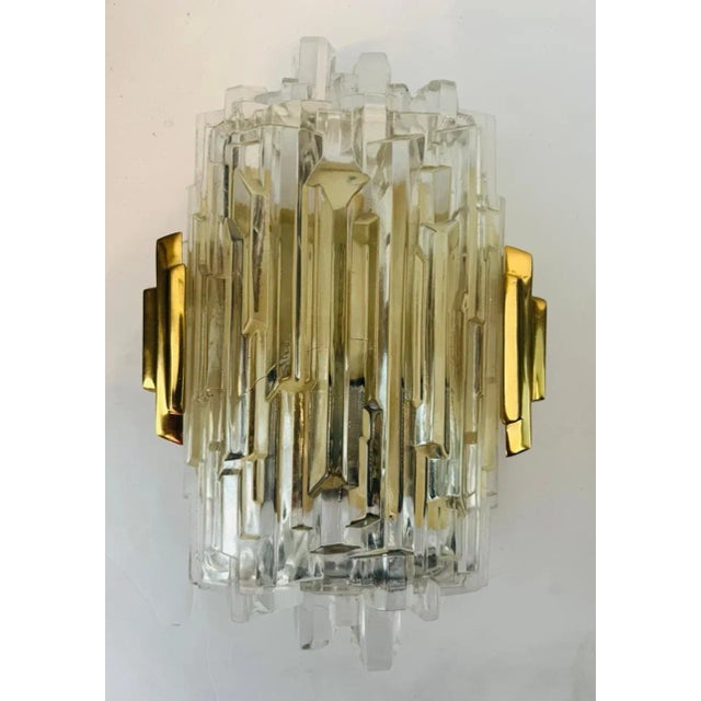 1970s Hillebrand Ice Crystal Wall Lamps - A Pair For Sale - Image 9 of 11