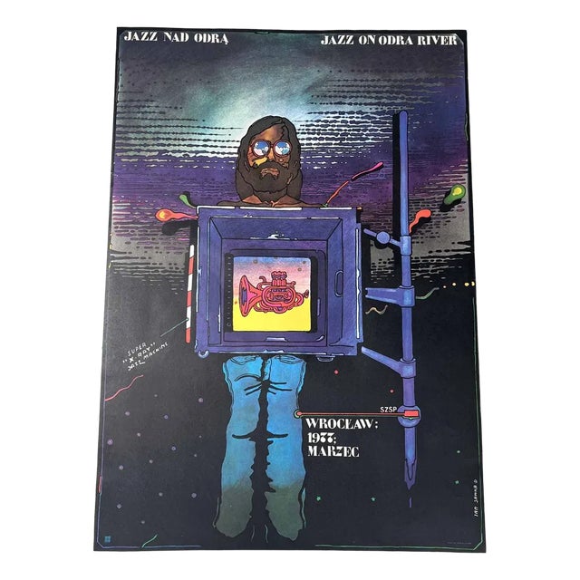 Jazz on the Oder River Poster, Wroclaw, Poland, 1973 For Sale