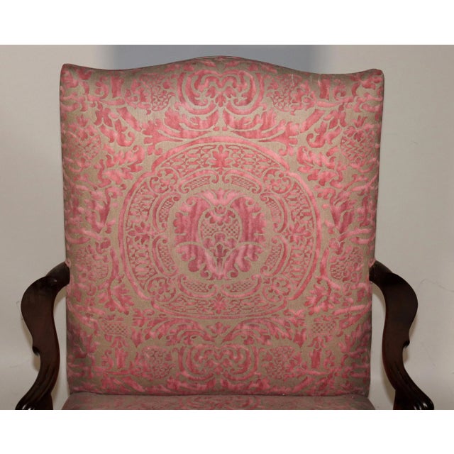 Early 19th Century Circa 1830 George III Fortuny Upholstered Gainsborough Mahogany Armchair For Sale - Image 5 of 13