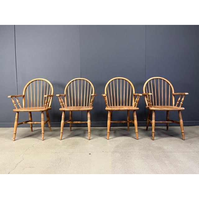 English Windsor Style Dining Chairs, 1960s, Set of 4 For Sale - Image 11 of 13