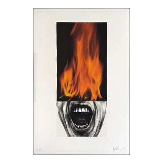 Robert Longo, Arena Brains (Framed, Large Hand Signed Lithograph), 1986 For Sale