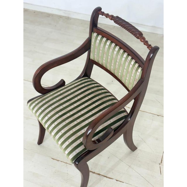 Upholstered Mahogany Dining Armchairs, Set of 2 For Sale - Image 6 of 14