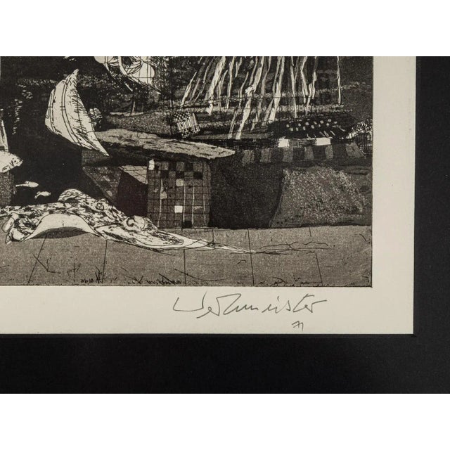 Wolfgang Werkmeister, Under Water, 1971, Black & White Etching on Paper, Framed For Sale - Image 6 of 10