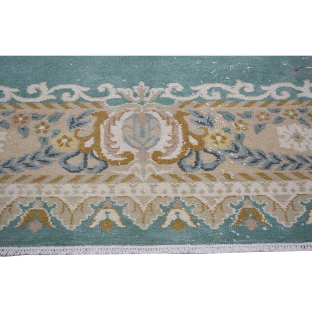 1960s Vintage Chinese Art Deco Hand Knotted Wool Rug, 9'8x13'6 For Sale - Image 5 of 6