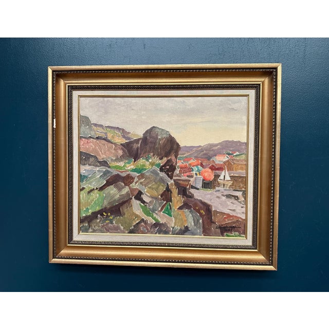 Ellis Wallin, The Dark Cliff, 1962, Oil Painting on Canvas, Framed For Sale - Image 15 of 16