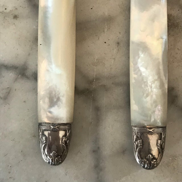 French Antique Mother of Pearl Dessert - Set of 24 For Sale In Portland, ME - Image 6 of 12