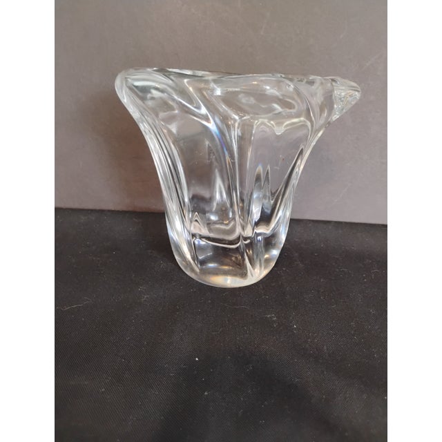1950s 1950s Daum Crystal Free Form Vase, Signed For Sale - Image 5 of 7
