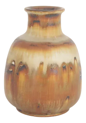 Small Mid-Century Scandinavian Modern Collectible Brown Stoneware Vase by Gunnar Borg for Höganäs Ceramics, 1960s