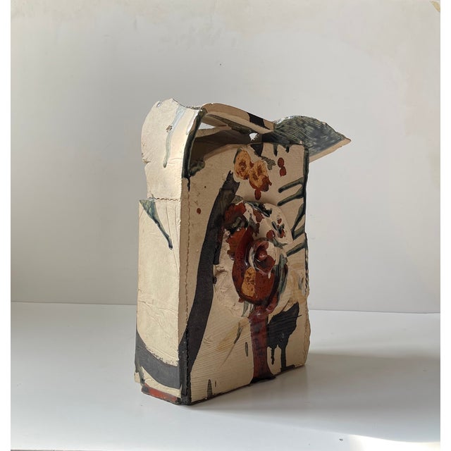 Brown Abstract Ceramic Sculpture by Nell Bernard Leauté, 1980s For Sale - Image 8 of 12