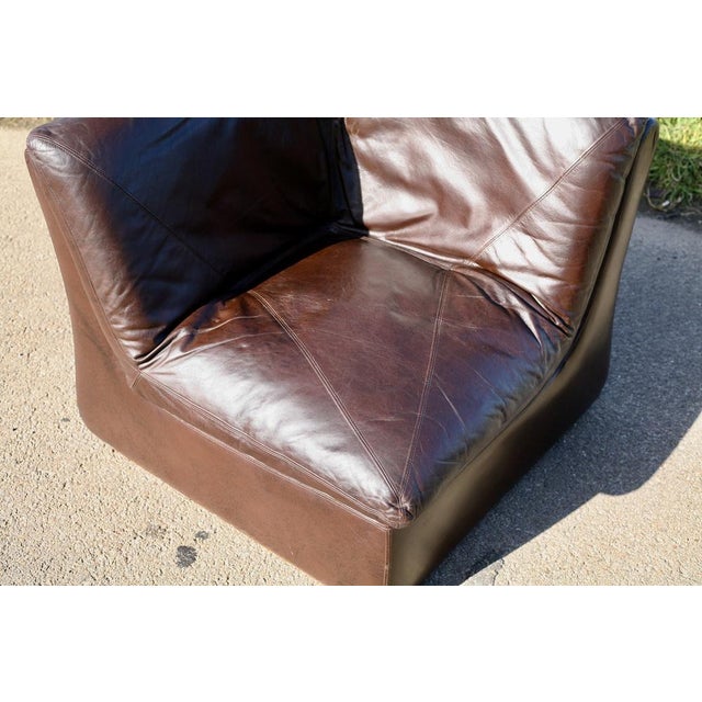 Modular Sofa in Leather, 1970, Set of 3 For Sale - Image 9 of 18