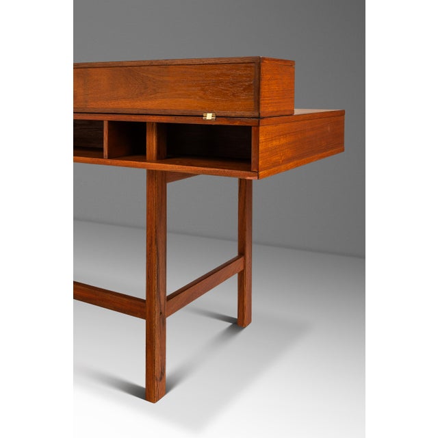 Danish Mid-Century Modern Flip-Top Executive Desk in Teak by Peter Løvig Nielsen, Denmark, C. 1960s For Sale - Image 12 of 18