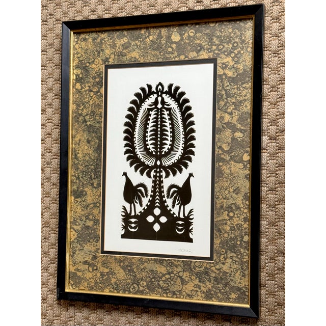 Contemporary Vintage Original "Tree of Life" Kirigami Art Paper Cutting, Framed For Sale - Image 3 of 6