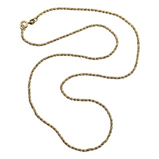 Vintage Italian 18k Gold Bright Cut Work Woven Snake Chain For Sale