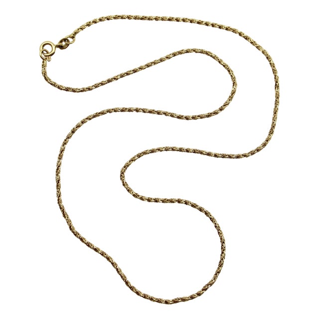 Vintage Italian 18k Gold Bright Cut Work Woven Snake Chain For Sale